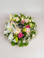 Load image into Gallery viewer, Elegant White Lily Sympathy Wreath
