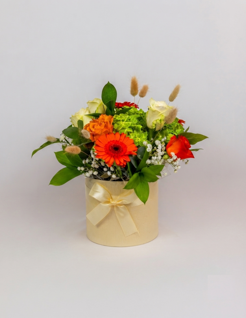 Vibrant Garden Flower Hat Box