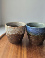 Load image into Gallery viewer, Handpainted Glazed Ceramic Tea Cups Set in Blue and White 
