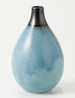 Load image into Gallery viewer, Ikebana Ceramic Vase Drop Shaped SkyBlue 
